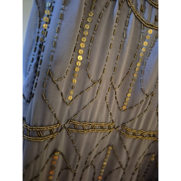 Fossil Rare Beaded 1920s Style Flapper Dress Vintage Large - Picture 3 of 7
